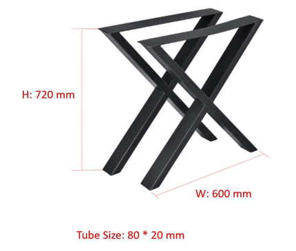 X - Shaped Metal Legs - MyDesk.SG