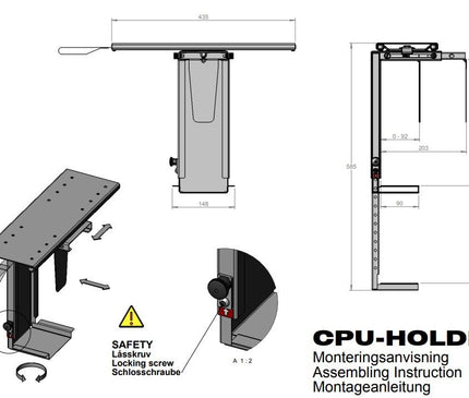 XC - 8B - CPU Mount Under Desk - MyDesk.SG