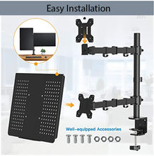 Load image into Gallery viewer, MG Dual Monitor Arm With Laptop Tray
