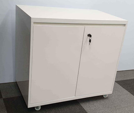 Cabinet with doors, wheels and lock - MyDesk.SG