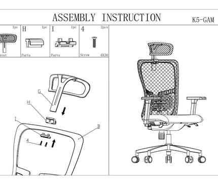 K5 - GH Ergonomic Executive Chair - MyDesk.SG