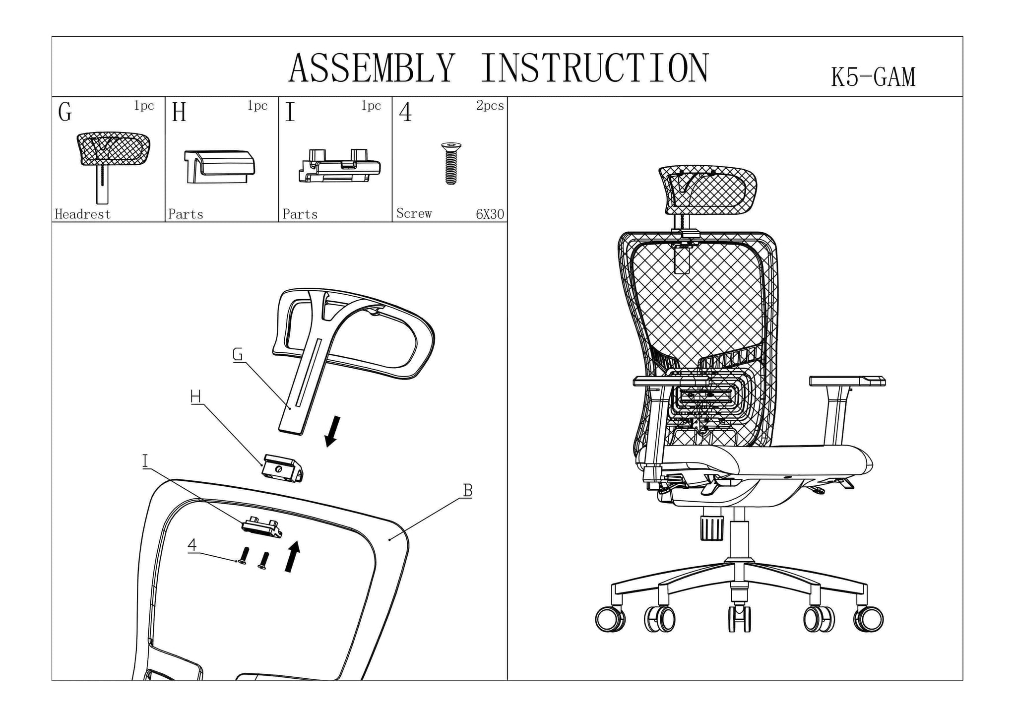 K5-GH Ergonomic Executive Chair