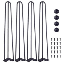 Load image into Gallery viewer, 16&quot; Black Hairpin Legs - Set of 4 Legs - MyDesk.SG
