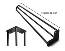 Load image into Gallery viewer, 28&quot; Black Hairpin Legs - Set of 4 Legs - MyDesk.SG
