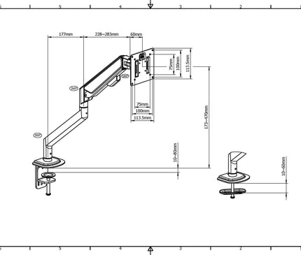 Z100 Monitor Arm (Quick Release Vesa Plate) - MyDesk.SG